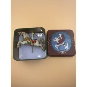 Vintage 1987 Willits Porcelain Carousel Horse Christmas Ornament #5304 in Box